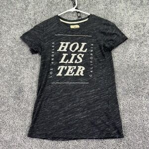Hollister Shirt Womens XS Gray Short Sleeve Logo Graphic Tee California Casual